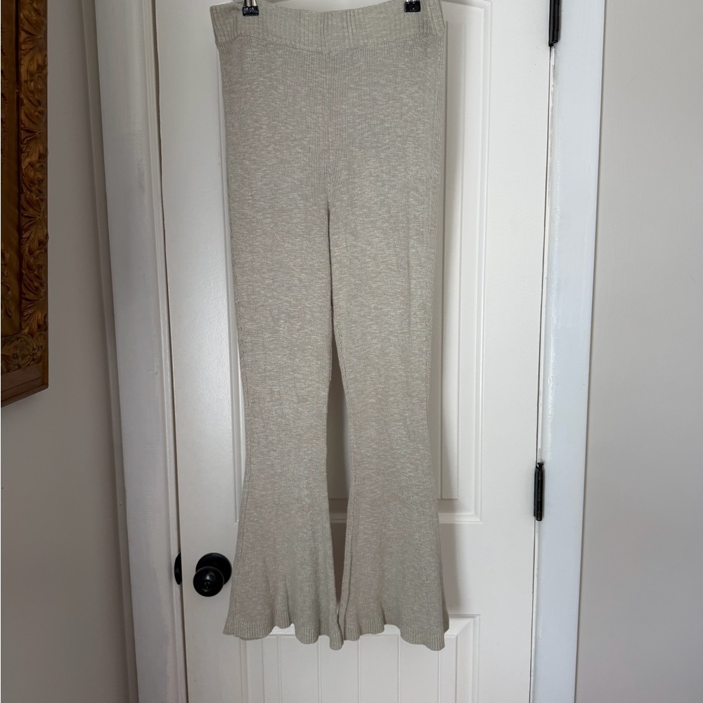 Free People Beach Knit Flared High Waisted Pant